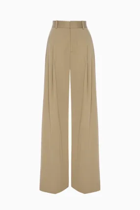 Frame Denim Pleated Wide Leg Pant - Camel