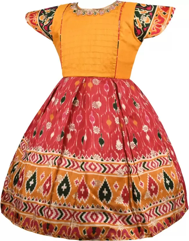 Girls Ethnic Printed Ethnic Dress