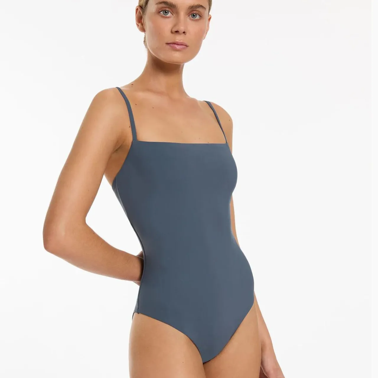 Jetset Minimal Tank One Piece in Steel Blue