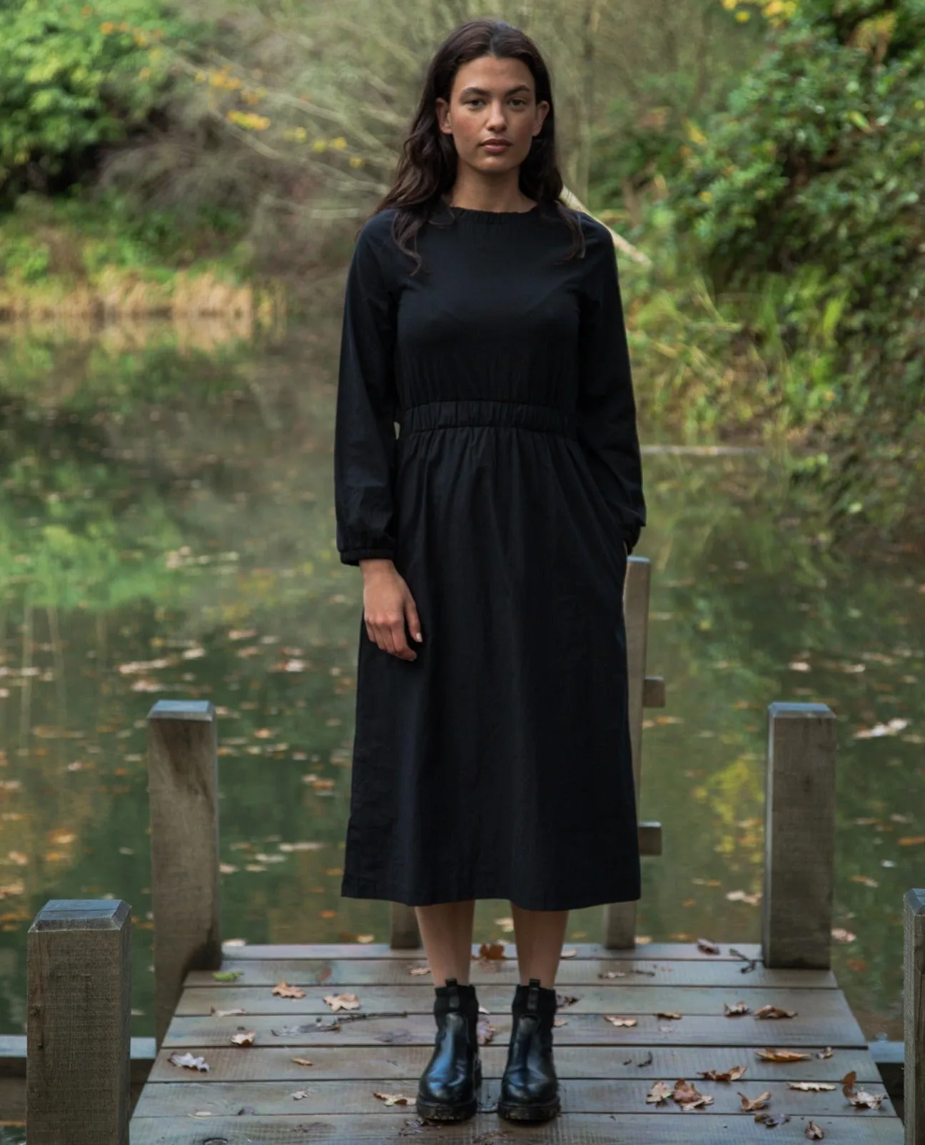 Juniper Organic Cotton Dress in Black