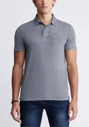 Kasper Men's Short Sleeve Polo in Charcoal Grey - BM24233