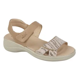 Ladies Summer Beige Multi Sandals Iris Hook & Loop