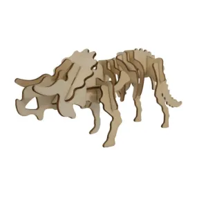 Laser Cut Wooden Puzzle for Kids - Triceratops