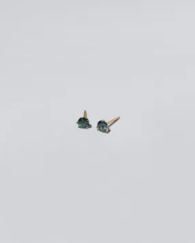 Martini Stud Earrings - Grand Teal Bicolor Sapphire