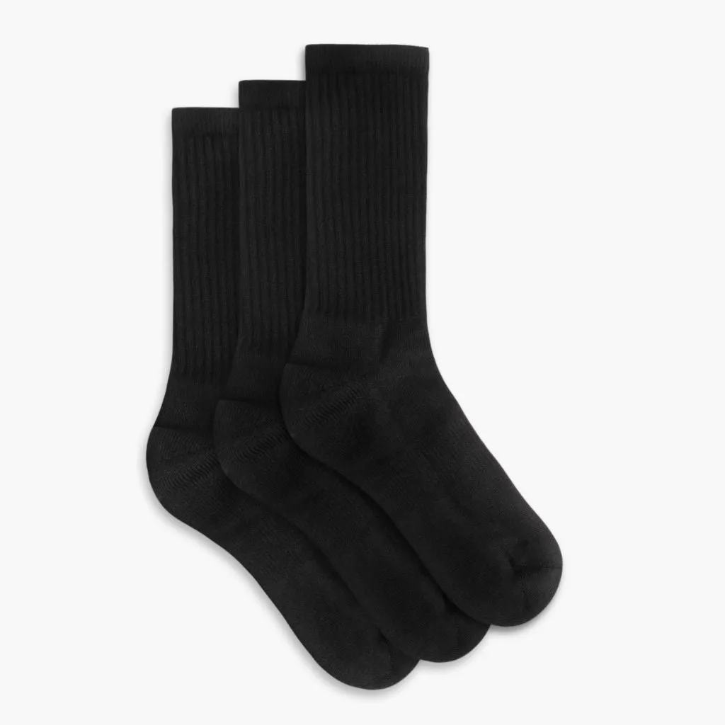 Men's Cotton Crew Sock | Black (3-Pack)