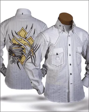 Men's Fashion shirt Indian White, High collar shirt