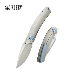 Momentum Frame Lock Front Flipper Pocket Folding Knife Grey Titanium Handle 3.43 Beadblast M390 KB386A