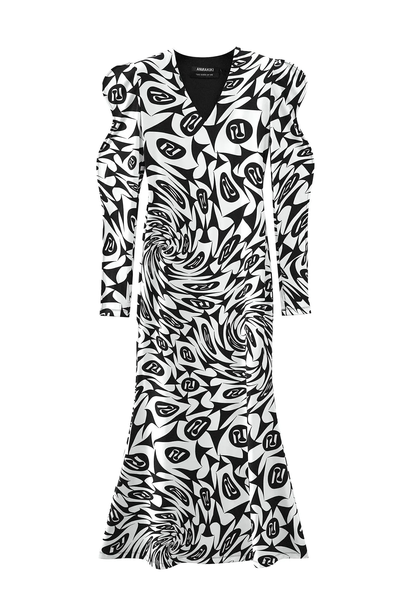 Monogram shaped printed dress