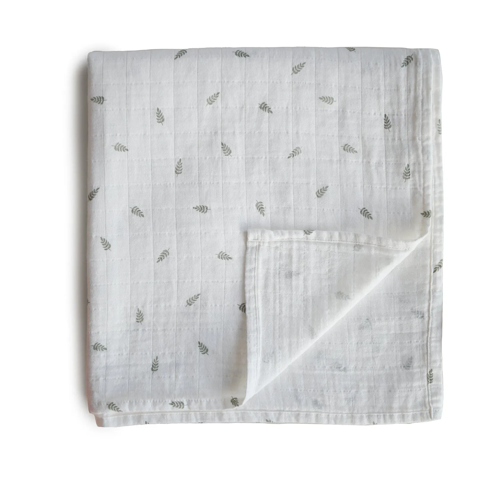 Muslin Swaddle Blanket Organic Cotton (Leaves)