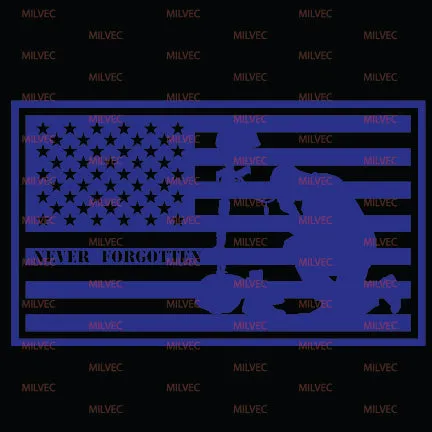 Never Forgotten in US Flag Vinyl Decal