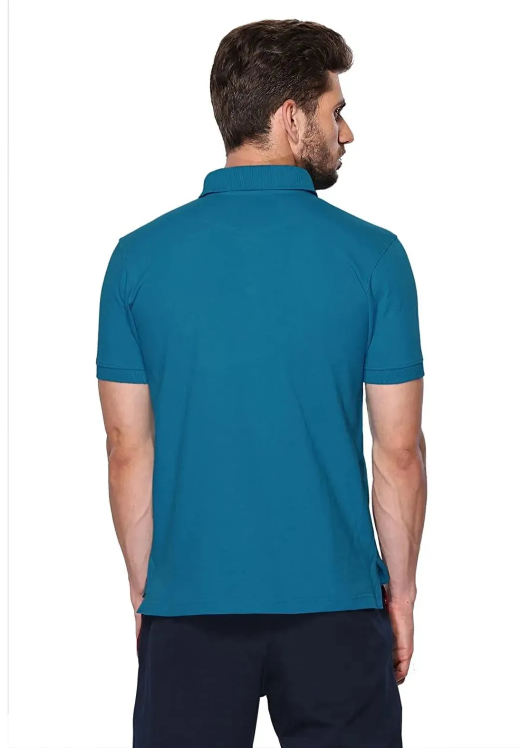 ONN Men's Cotton Polo T-Shirt (Pack of 2) in Solid Bright Blue-White colours