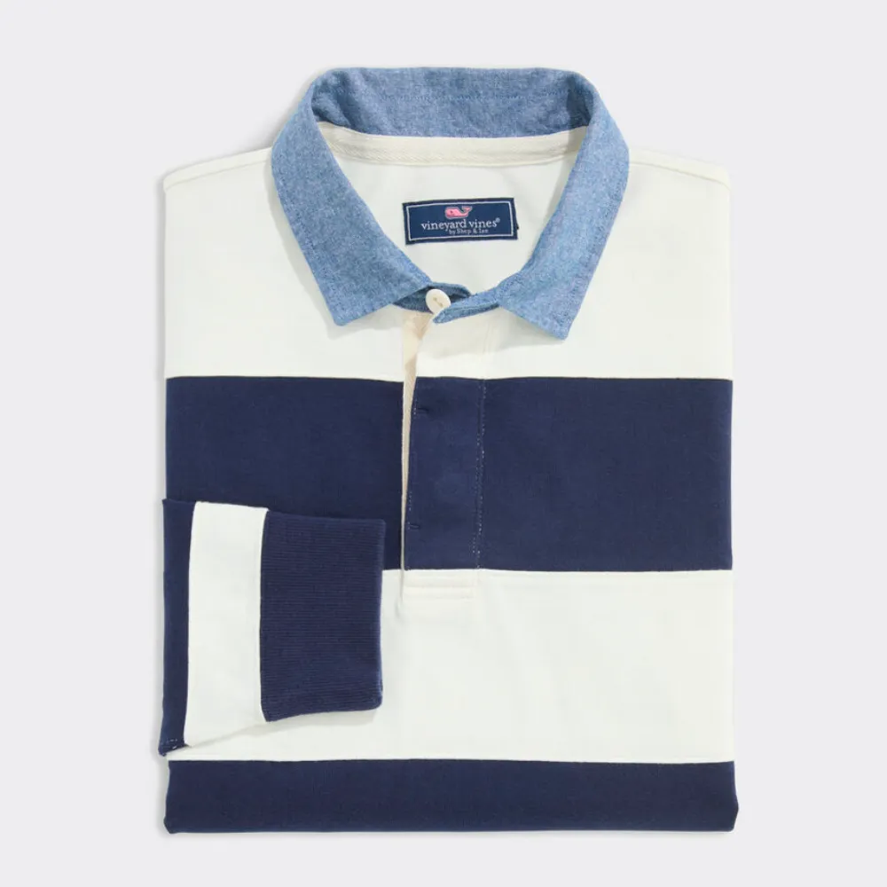 Pieced Stripe Rugby Shirt