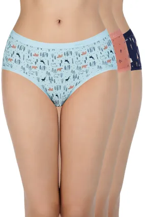 Printed Low Rise Hipster (Pack of 3)