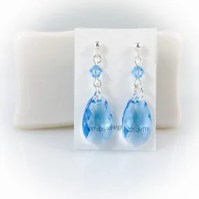 "Crystal Rain" (Light Blue) Earrings