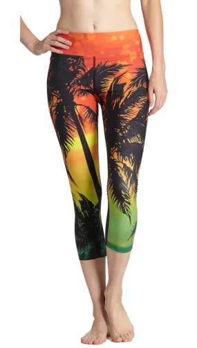 Rasta Palms - Triathlon Capri Leggings - CUSTOM ORDER