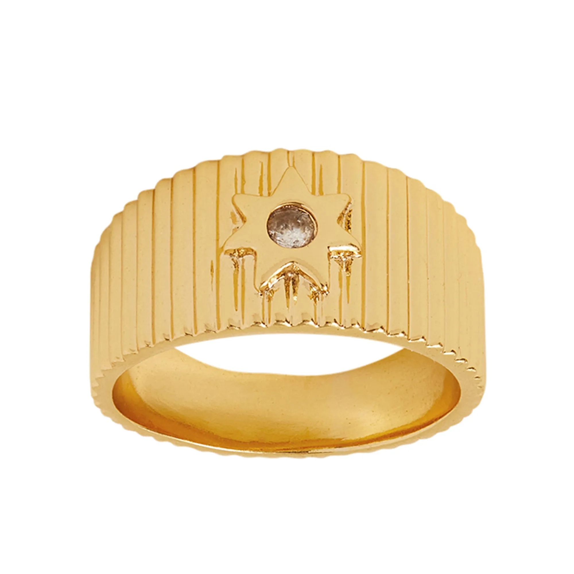 Real Gold-Plated Corrugated Ring-Small