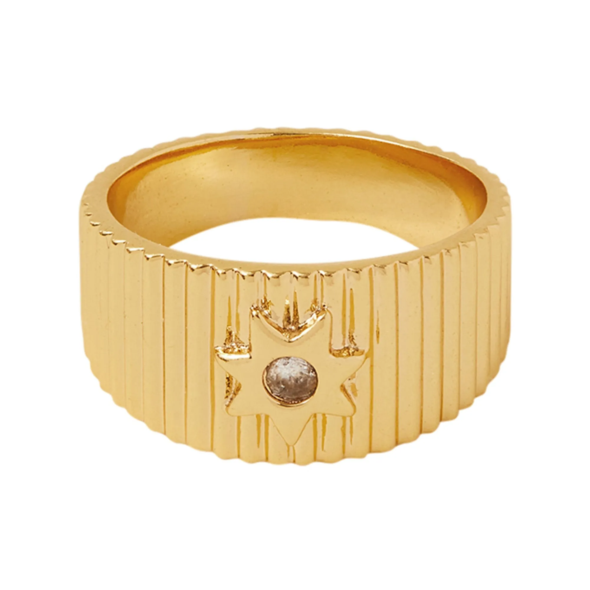 Real Gold-Plated Corrugated Ring-Small