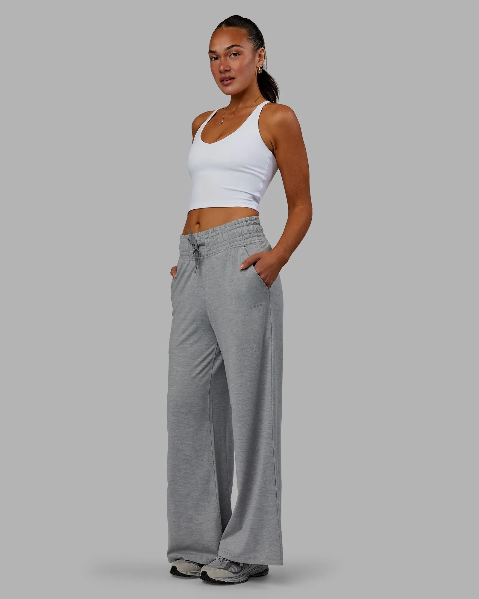 Restore CloudFLX Wide Leg Pants - Light Grey Marl