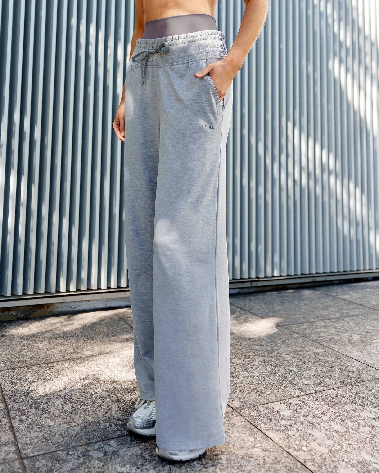 Restore CloudFLX Wide Leg Pants - Light Grey Marl