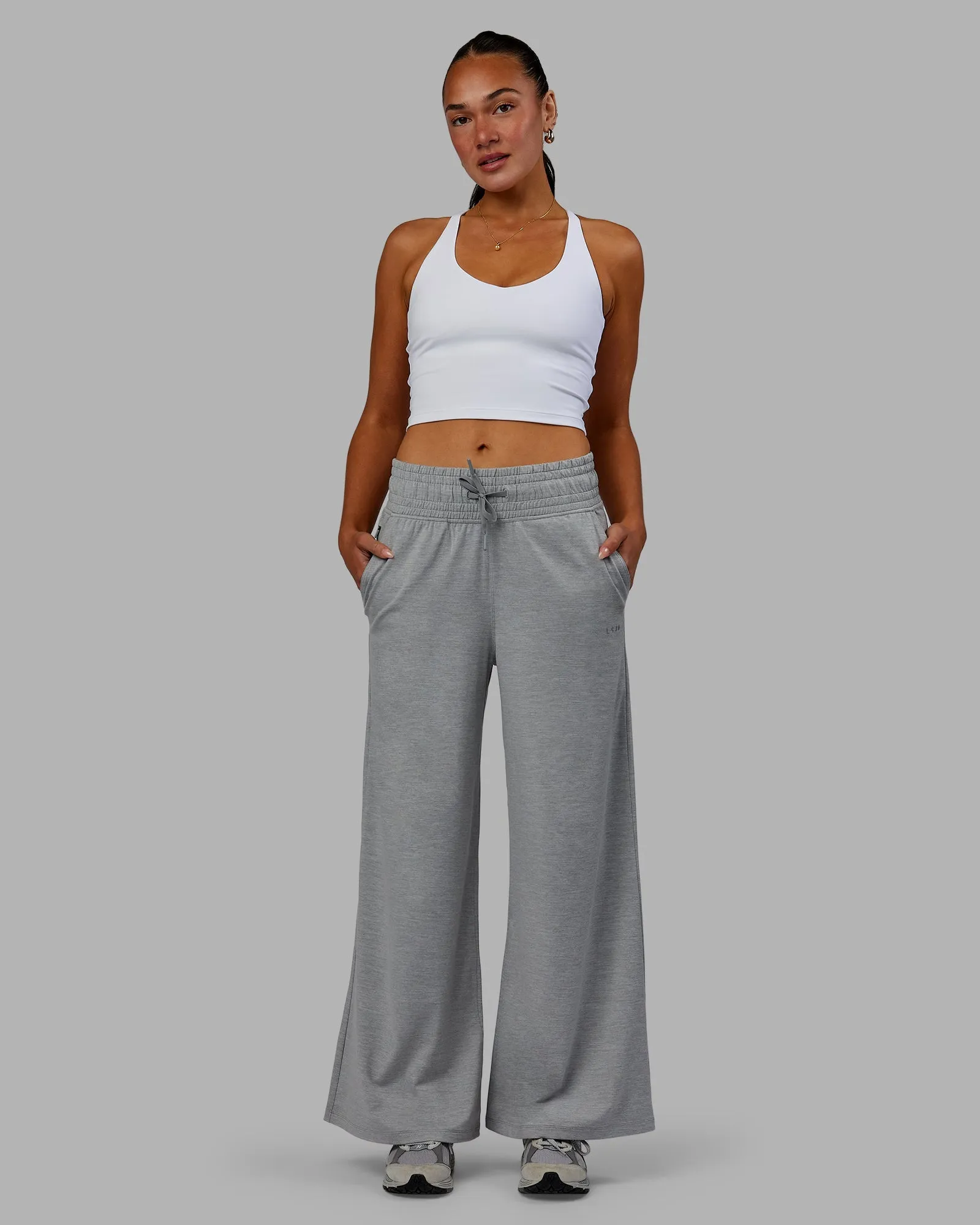 Restore CloudFLX Wide Leg Pants - Light Grey Marl