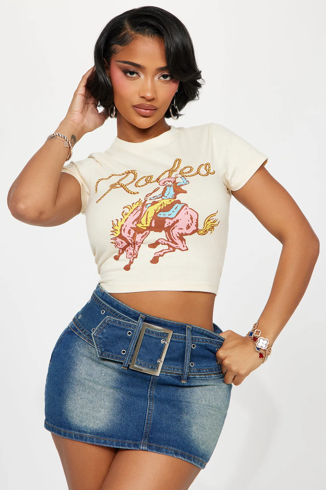 Rodeo Rider Fitted Tee - Ivory