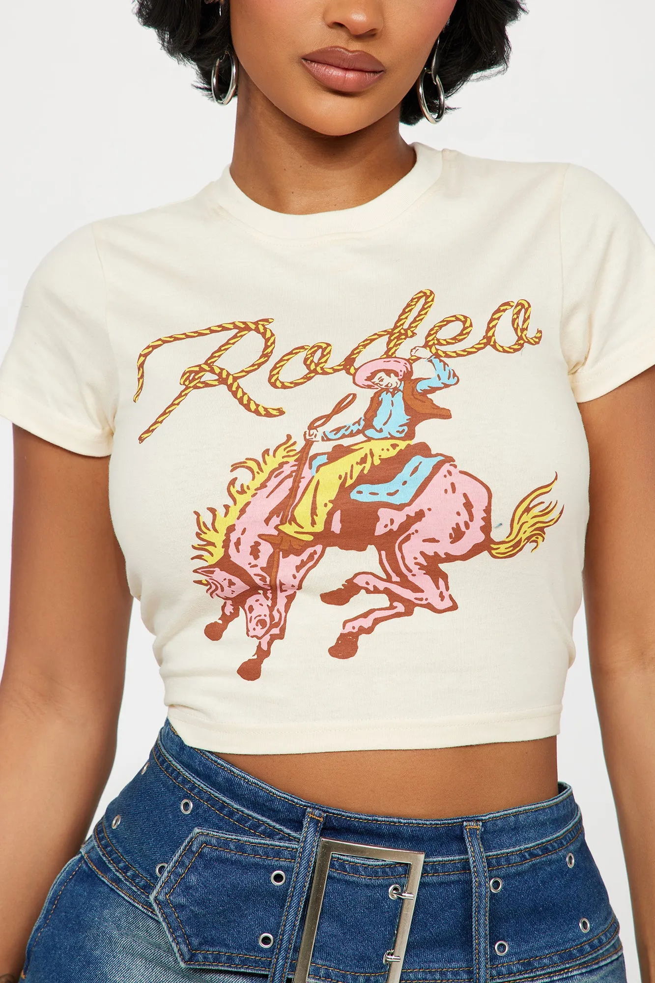 Rodeo Rider Fitted Tee - Ivory