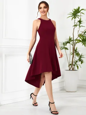 Round Neck Knee Length Asymmetrical Hem Wholesale Evening Dresses