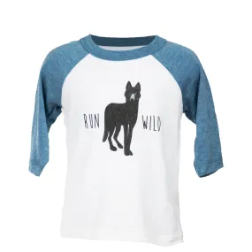 Run Wild Wolf - Youth Baseball Tee