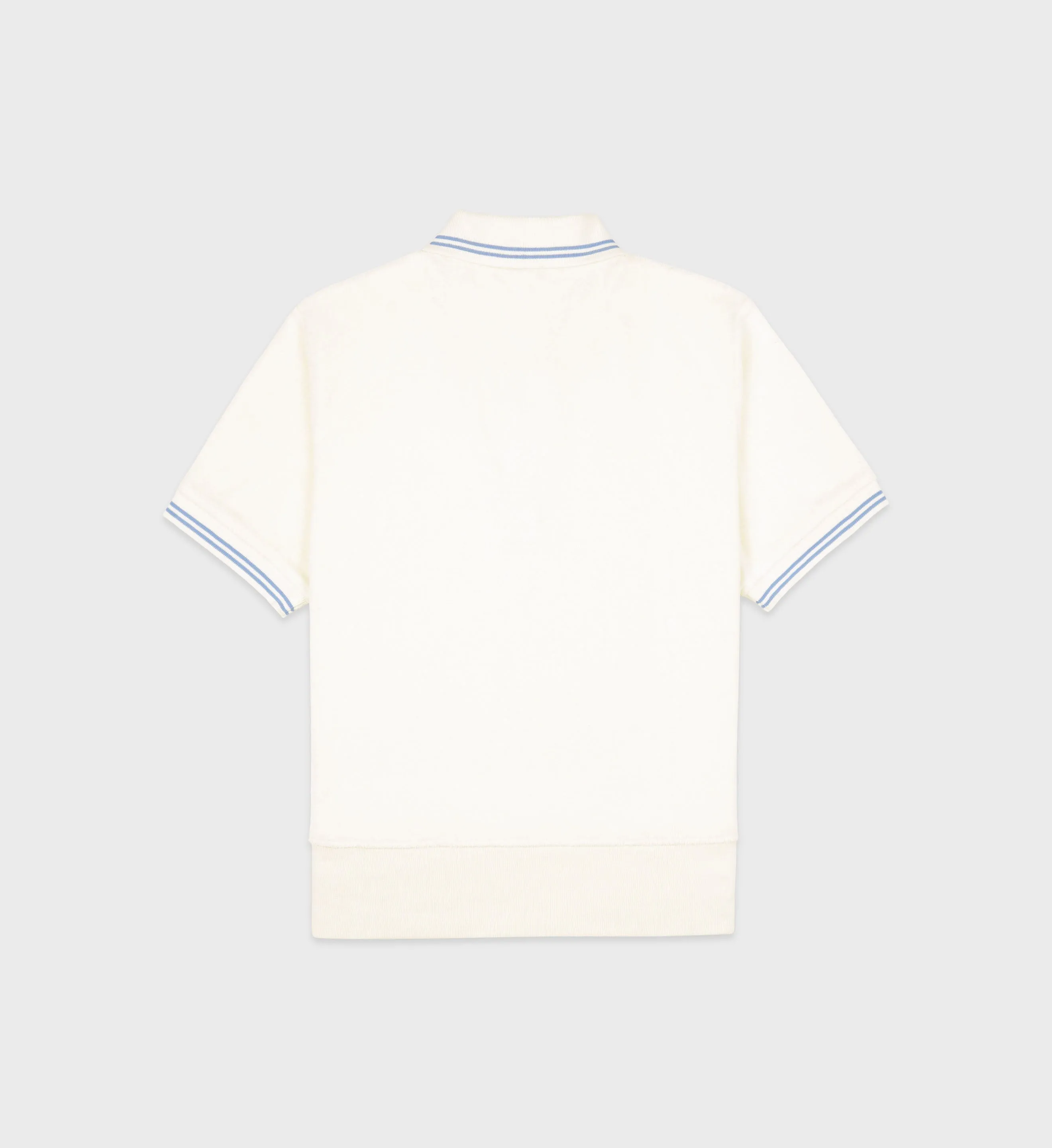 Serif Logo Terry Polo - Coconut/Sky Blue