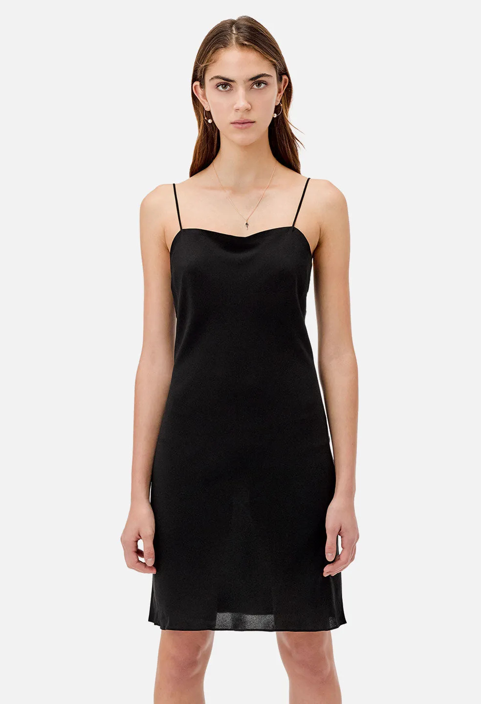 Sienna Silk Slip Dress / Black