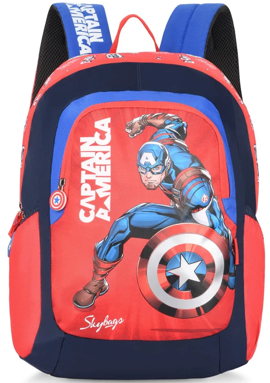 Skybags Caption America Champ  Backpack (Red And Blue)