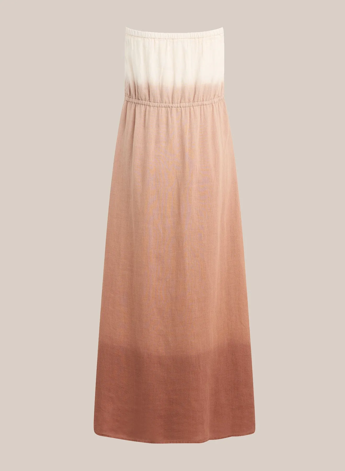 Strapless Linen Maxi Dress - Coconut Ombre Dye