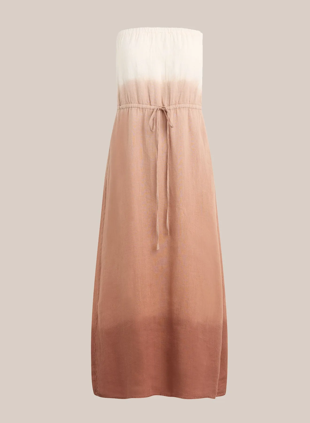 Strapless Linen Maxi Dress - Coconut Ombre Dye