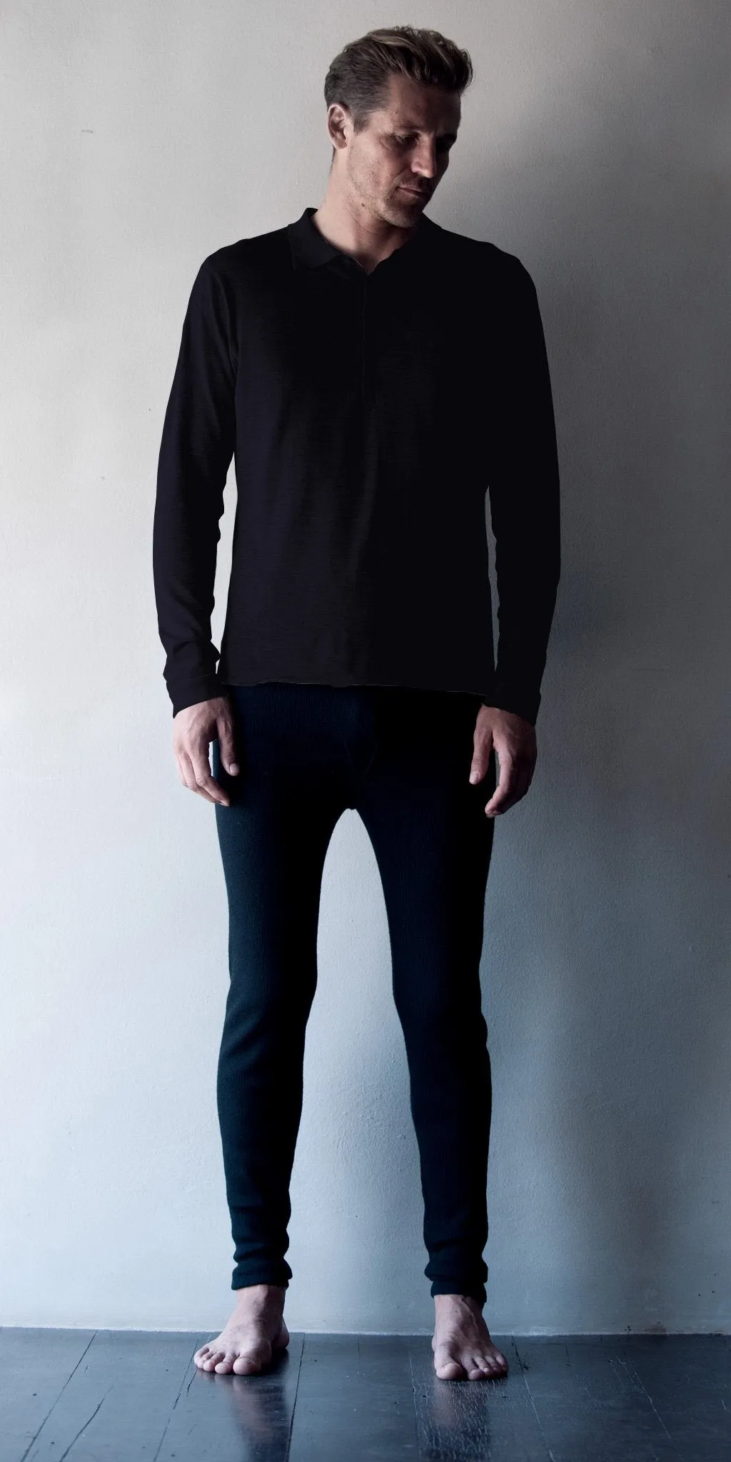 Superfine Cashmere Long-sleeve Polo