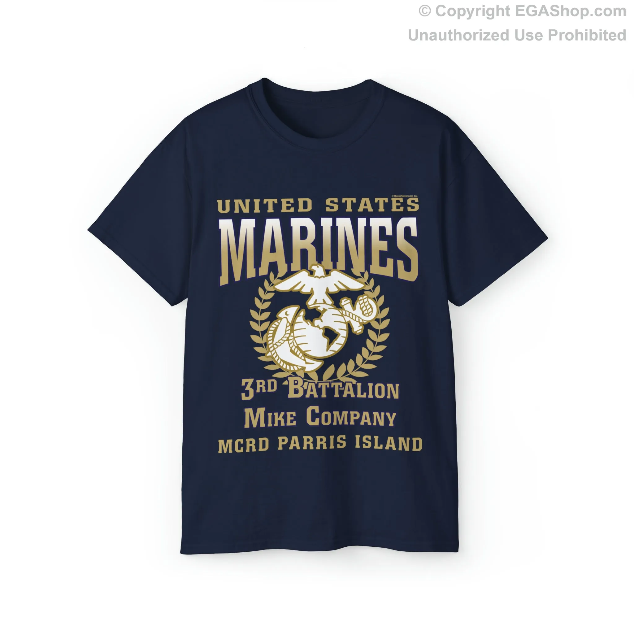 T-Shirt: Mike Co. MCRD Parris Island (EGA   Back Proud Family)