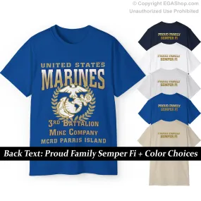 T-Shirt: Mike Co. MCRD Parris Island (EGA   Back Proud Family)