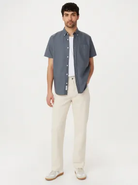 The Jasper Short Sleeve Oxford Shirt in Storm Blue