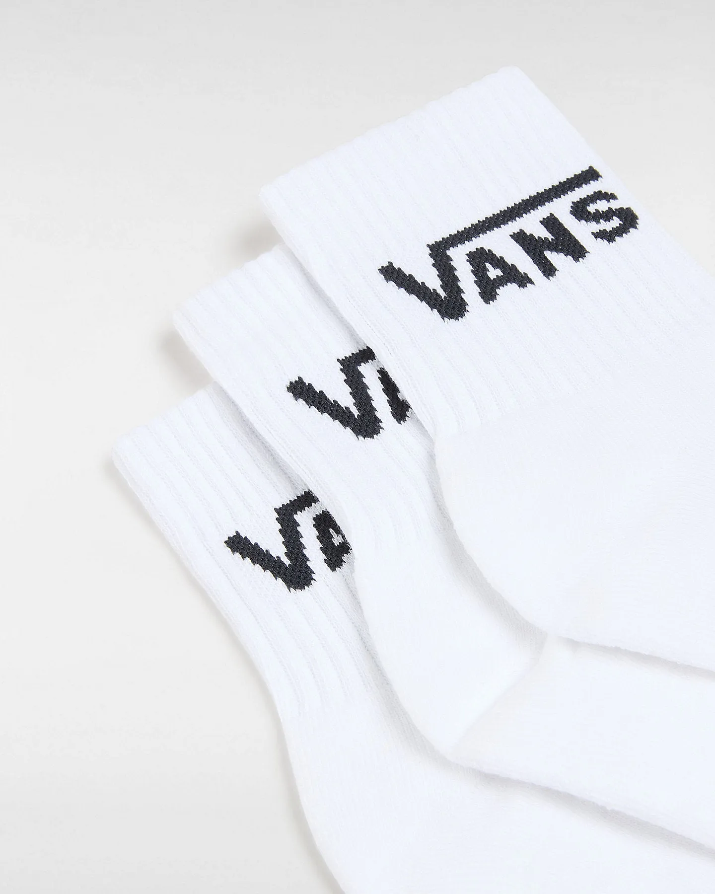 VANS UNISEX CLASSIC HALF CREW WHITE SOCK (3 PAIRS)