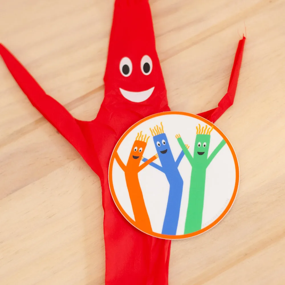 wacky waving inflatable tube men sticker, wacky wavers sticker, sky dancer sticker, wacky waver sticker for kids