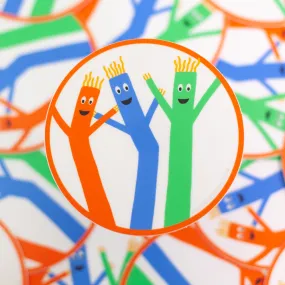 wacky waving inflatable tube men sticker, wacky wavers sticker, sky dancer sticker, wacky waver sticker for kids