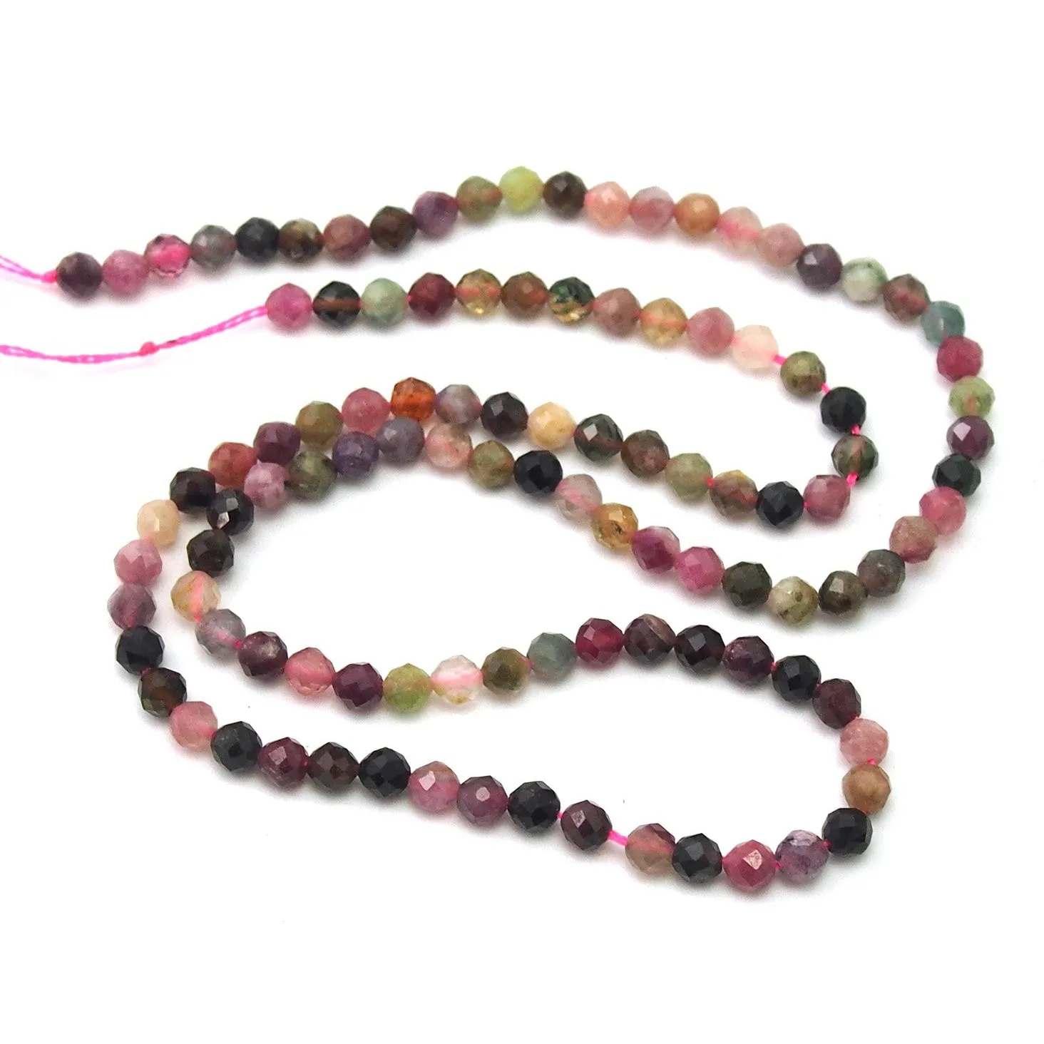 Watermelon Tourmaline Faceted Rounds 4mm