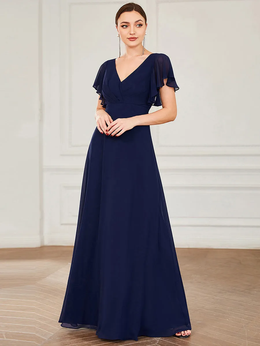 Wholesale Bridesmaid Dresses with Ruffles Sleeves