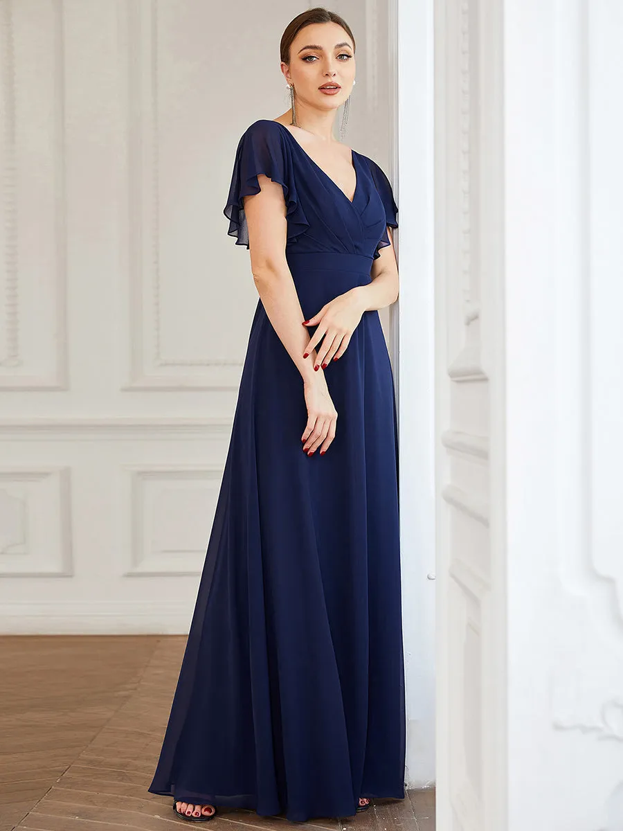 Wholesale Bridesmaid Dresses with Ruffles Sleeves