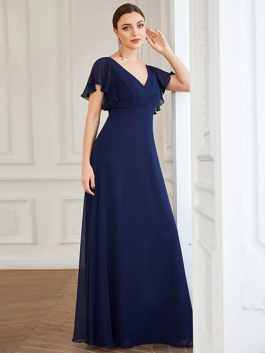 Wholesale Bridesmaid Dresses with Ruffles Sleeves