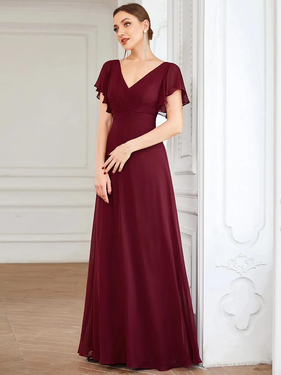 Wholesale Bridesmaid Dresses with Ruffles Sleeves