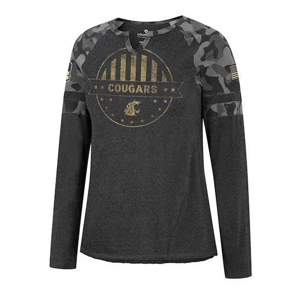 Womens WSU Camo OHT Military Appreciation Long Sleeve Tee